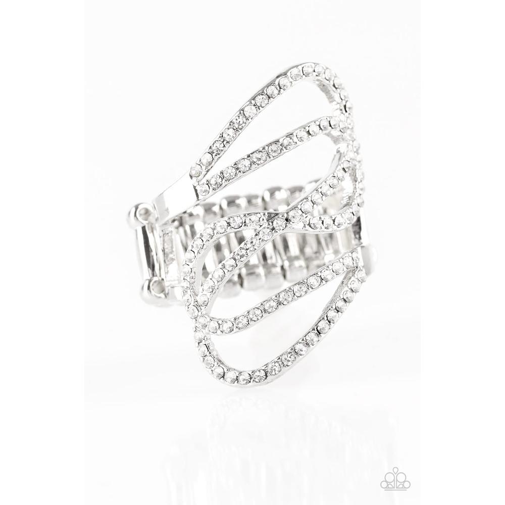 Chasing Starlight - White Ring - Paparazzi - Dare2bdazzlin N Jewelry