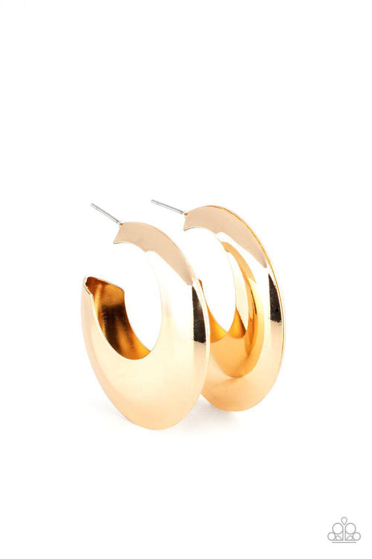 Chic CRESCENTO - Gold Earring - Paparazzi - Dare2bdazzlin N Jewelry