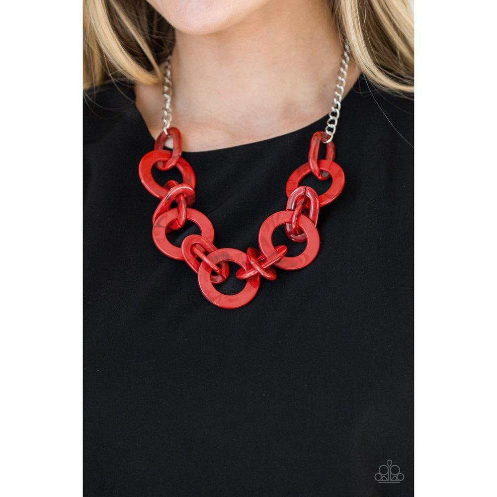 Chromatic Charm Red Necklace - Paparazzi - Dare2bdazzlin N Jewelry