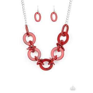 Chromatic Charm Red Necklace - Paparazzi - Dare2bdazzlin N Jewelry