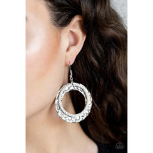 Load image into Gallery viewer, Cinematic Shimmer White Earrings - Paparazzi - Dare2bdazzlin N Jewelry
