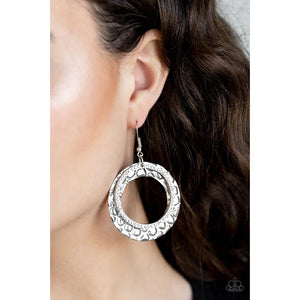 Cinematic Shimmer White Earrings - Paparazzi - Dare2bdazzlin N Jewelry