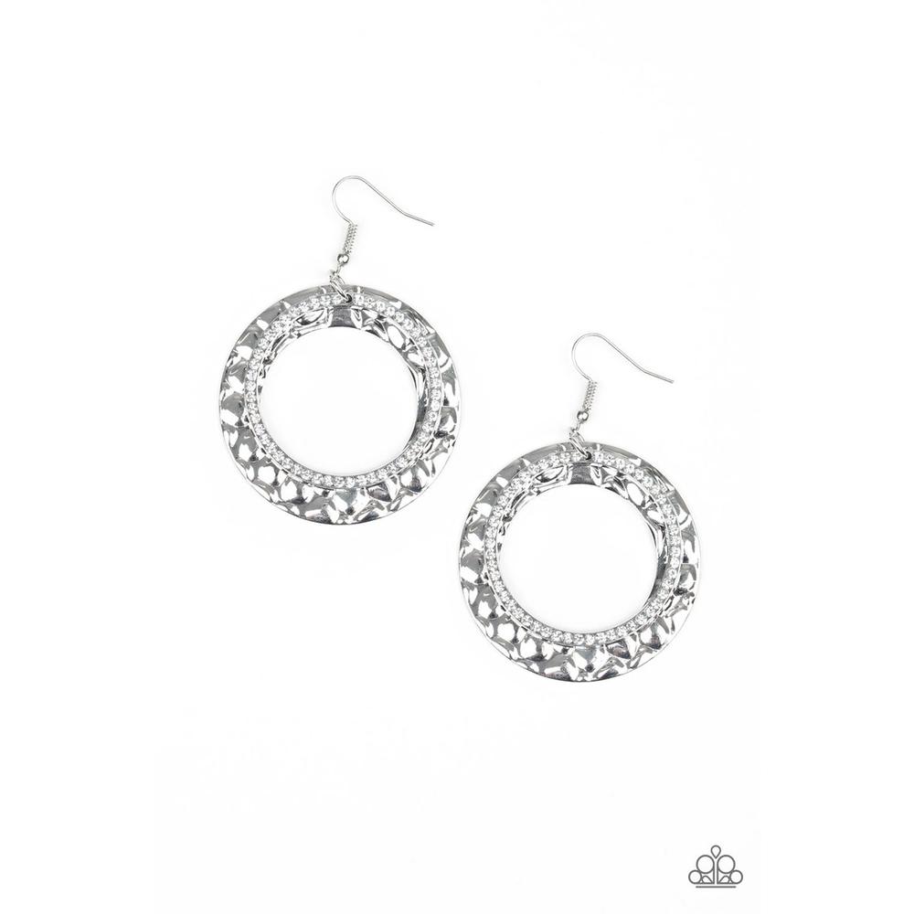 Cinematic Shimmer White Earrings - Paparazzi - Dare2bdazzlin N Jewelry