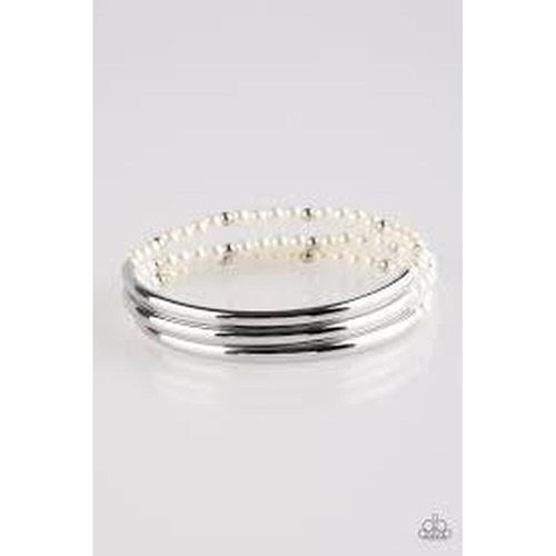 City Pretty - White Bracelet - Paparazzi - Dare2bdazzlin N Jewelry