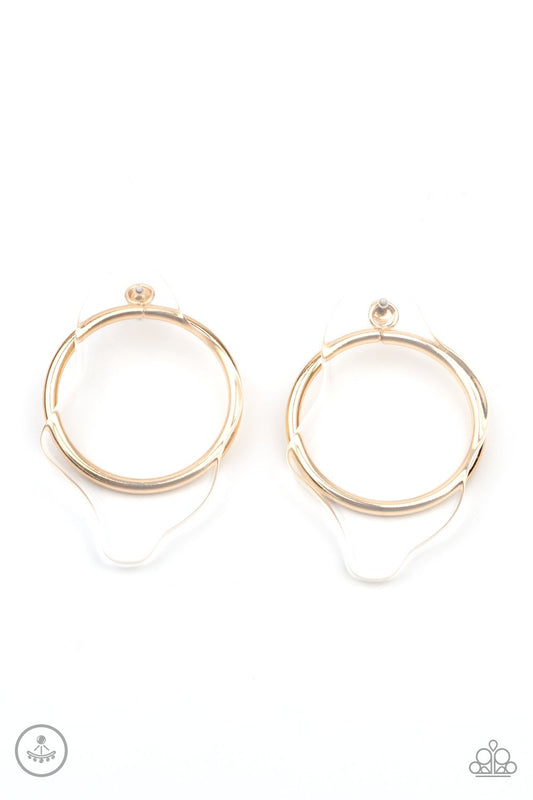 Clear The Way! - Gold Earring - Paparazzi - Dare2bdazzlin N Jewelry
