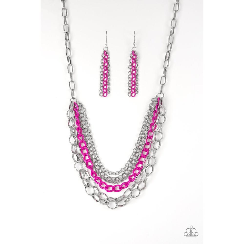 Color Bomb Pink Necklace - Paparazzi - Dare2bdazzlin N Jewelry