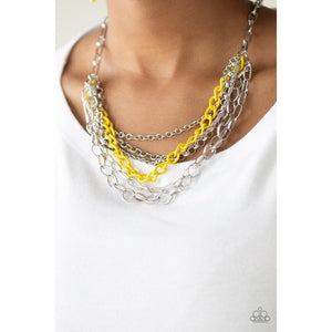 Color Bomb - Yellow Necklace - Paparazzi - Dare2bdazzlin N Jewelry