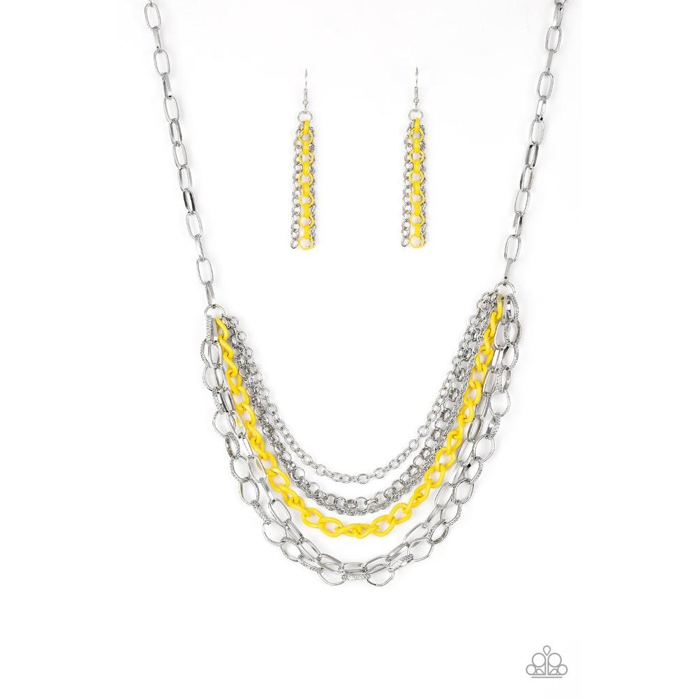 Color Bomb - Yellow Necklace - Paparazzi - Dare2bdazzlin N Jewelry