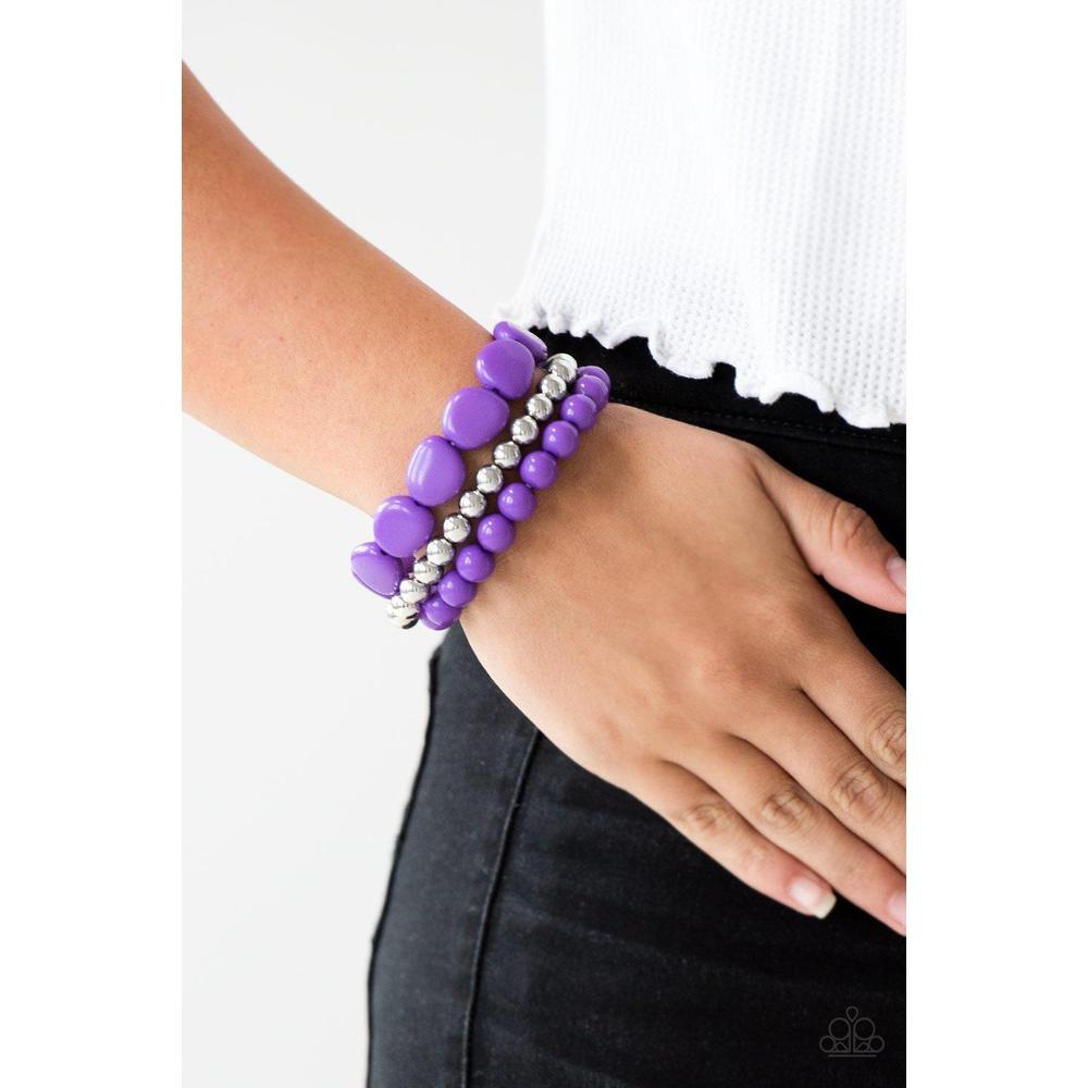 Color Venture Purple Bracelet - Paparazzi - Dare2bdazzlin N Jewelry