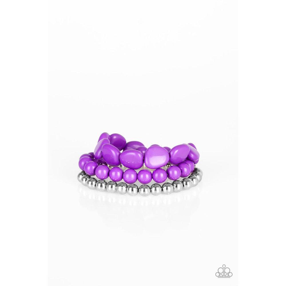Color Venture Purple Bracelet - Paparazzi - Dare2bdazzlin N Jewelry