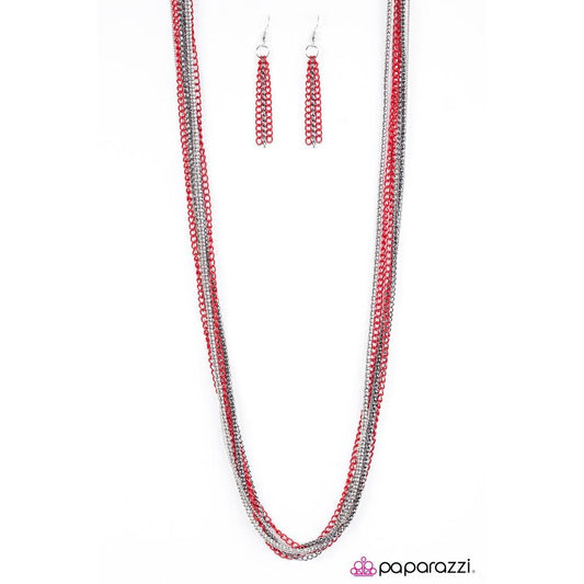 Colorful Calamity - Red Necklace - Paparazzi - Dare2bdazzlin N Jewelry