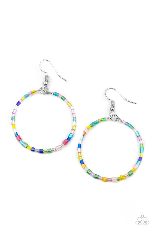 Colorfully Curvy - Multi Earring - Paparazzi - Dare2bdazzlin N Jewelry