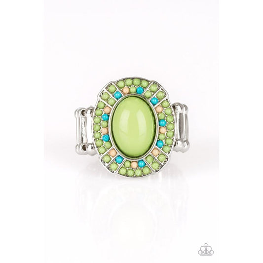 Colorfully Rustic Green Ring - Paparazzi - Dare2bdazzlin N Jewelry