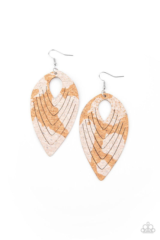 Cork Cabana - White Earring - Paparazzi - Dare2bdazzlin N Jewelry