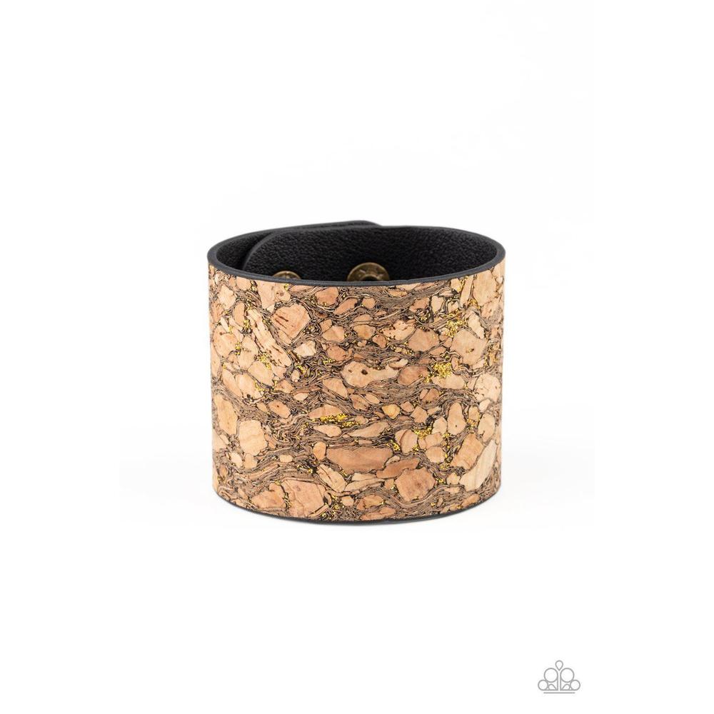 Cork Congo - Brass Urban Bracelet - Paparazzi - Dare2bdazzlin N Jewelry