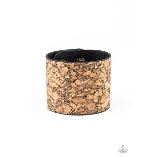 Cork Congo - Brass Urban Bracelet - Paparazzi - Dare2bdazzlin N Jewelry
