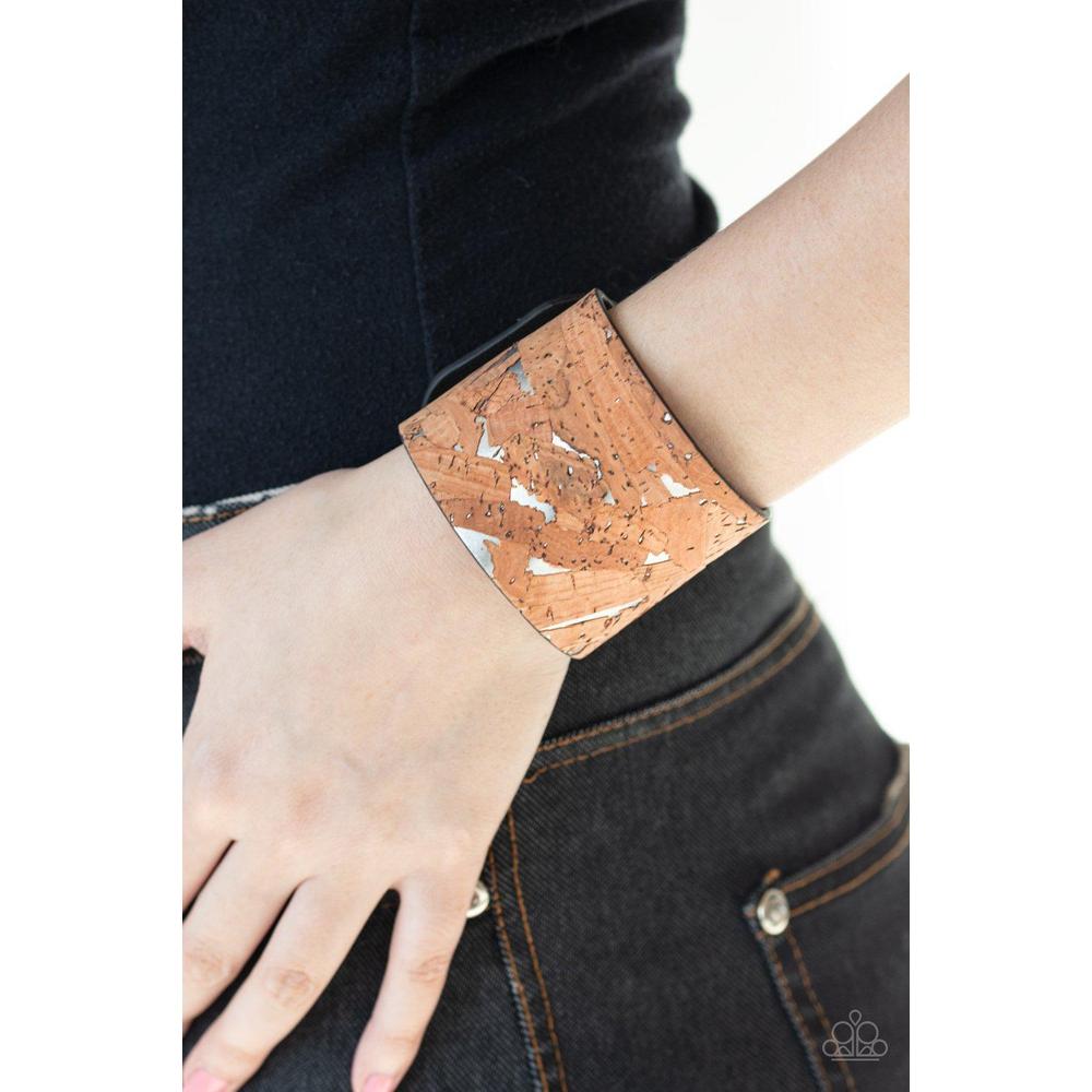 Cork Congo - Silver Bracelet - Paparazzi - Dare2bdazzlin N Jewelry