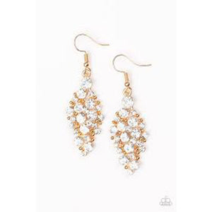 Cosmetically Chic Gold Earrings - Paparazzi - Dare2bdazzlin N Jewelry