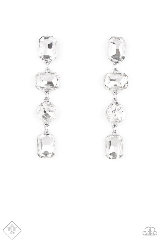 Cosmic Heiress - White Earring - Paparazzi - Dare2bdazzlin N Jewelry