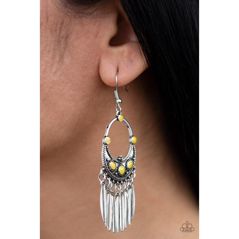 Cry Me A RIVIERA Yellow Earrings - Paparazzi - Dare2bdazzlin N Jewelry