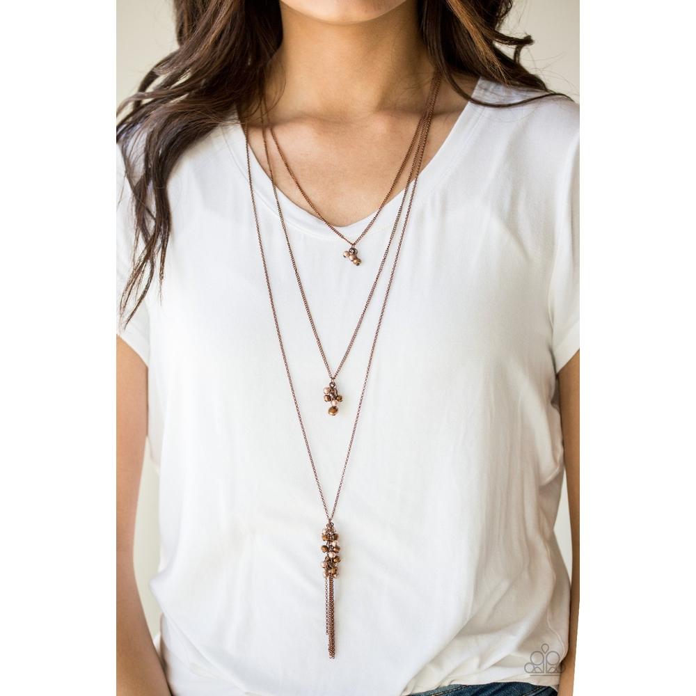 Crystal Cruiser Copper Necklace - Paparazzi - Dare2bdazzlin N Jewelry
