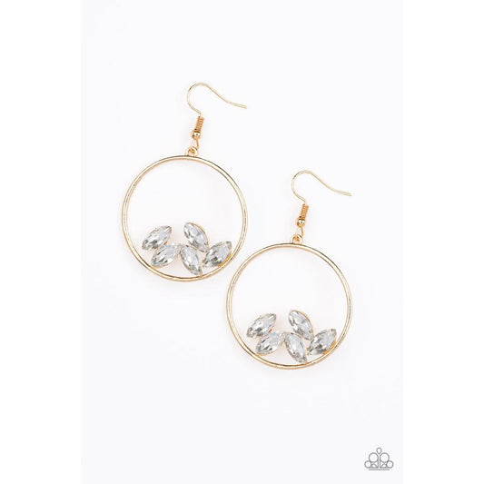 Cue The Confetti - Gold Earring - Paparazzi - Dare2bdazzlin N Jewelry
