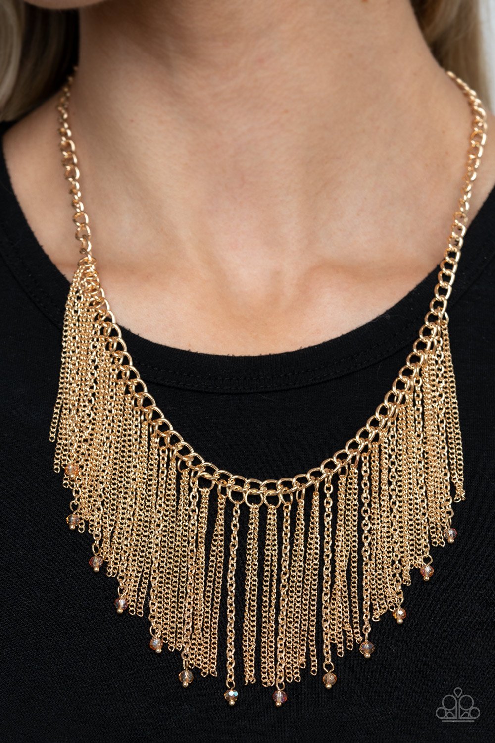 Cue The Fireworks - Gold Necklace - Paparazzi - Dare2bdazzlin N Jewelry