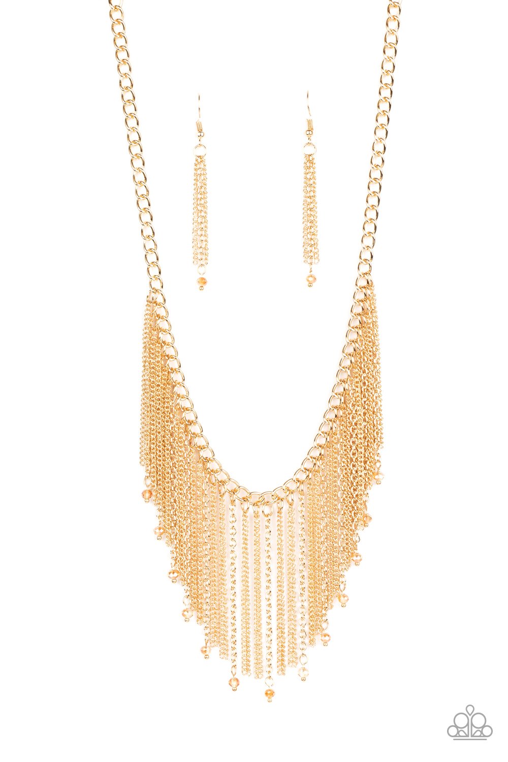 Cue The Fireworks - Gold Necklace - Paparazzi - Dare2bdazzlin N Jewelry