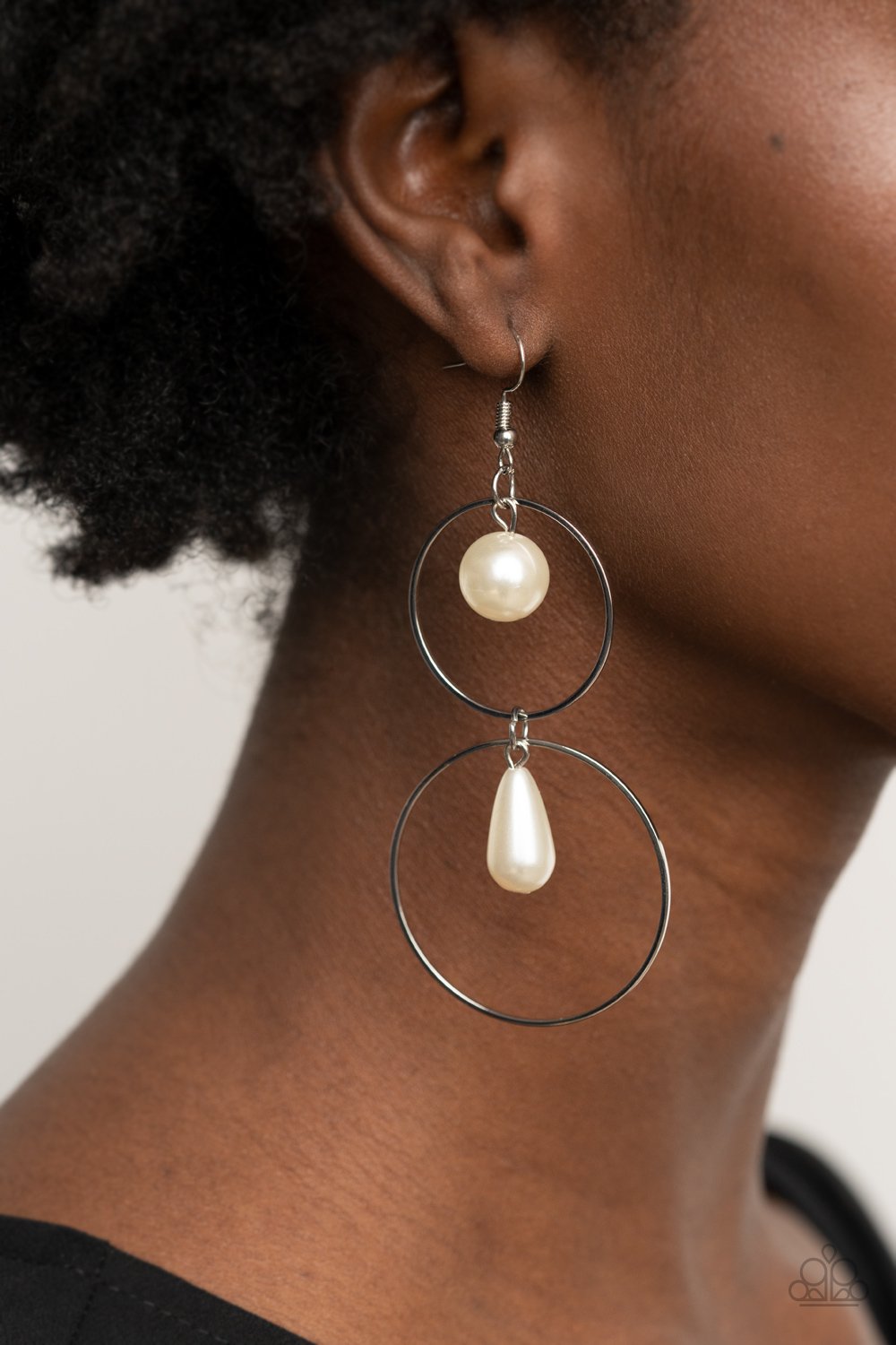 Cultured in Couture - White Earring - Paparazzi - Dare2bdazzlin N Jewelry