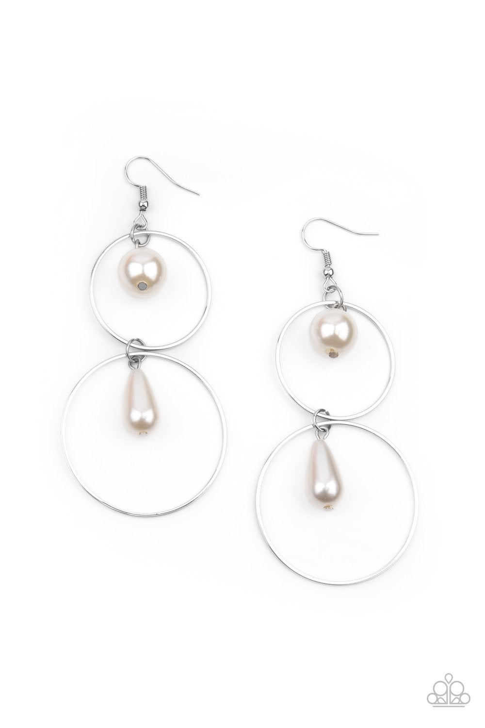 Cultured in Couture - White Earring - Paparazzi - Dare2bdazzlin N Jewelry