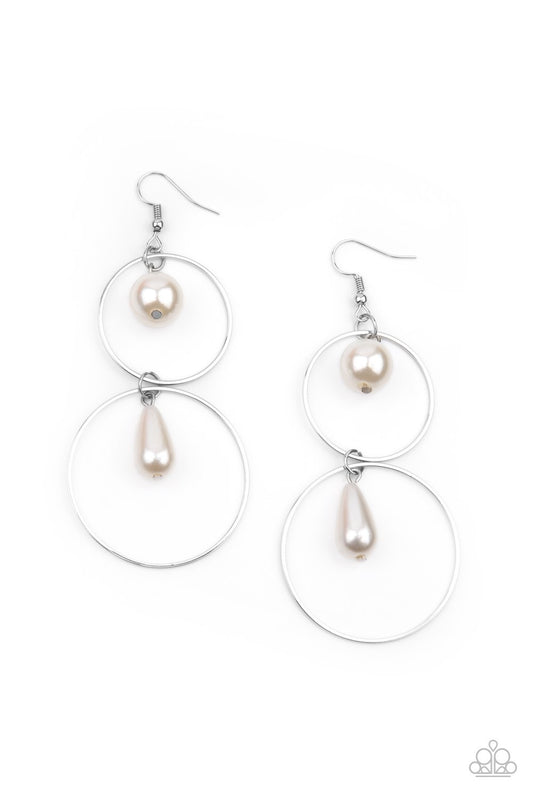 Cultured in Couture - White Earring - Paparazzi - Dare2bdazzlin N Jewelry
