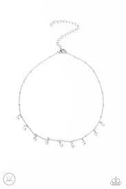 Dainty Diva White Choker - Paparazzi - Dare2bdazzlin N Jewelry