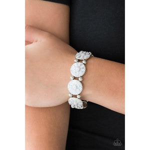 Dancing Dahilias Silver Bracelet - Paparazzi - Dare2bdazzlin N Jewelry