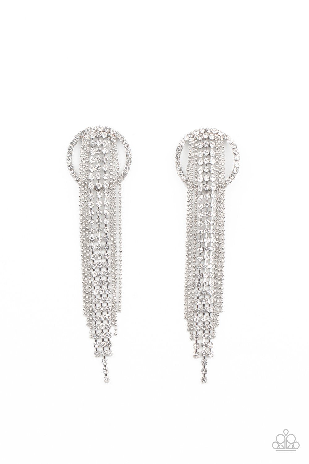 Dazzle by Default White Post Earring - Paparazzi - Dare2bdazzlin N Jewelry