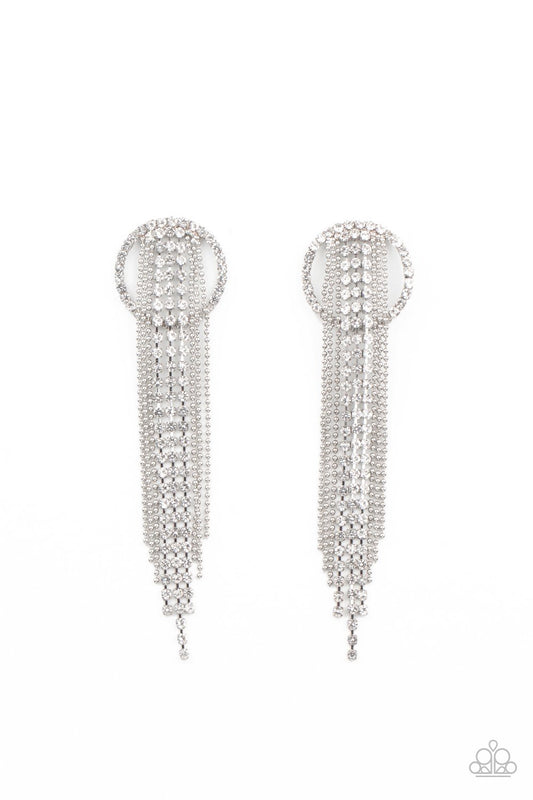 Dazzle by Default White Post Earring - Paparazzi - Dare2bdazzlin N Jewelry