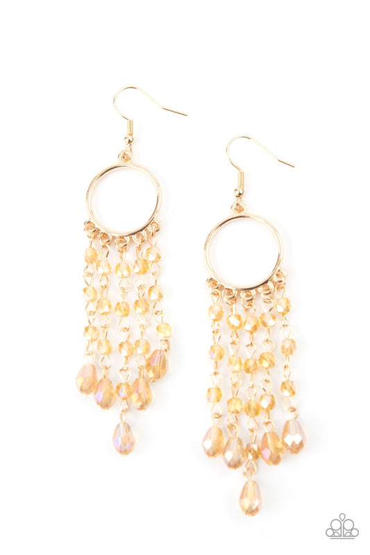 Dazzling Delicious - Gold Earring - Paparazzi - Dare2bdazzlin N Jewelry
