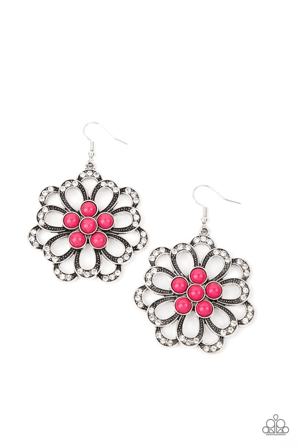 Dazzling Dewdrops - Pink Earring - Paparazzi - Dare2bdazzlin N Jewelry
