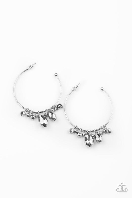 Dazzling Downpour - Silver Earring - Paparazzi - Dare2bdazzlin N Jewelry