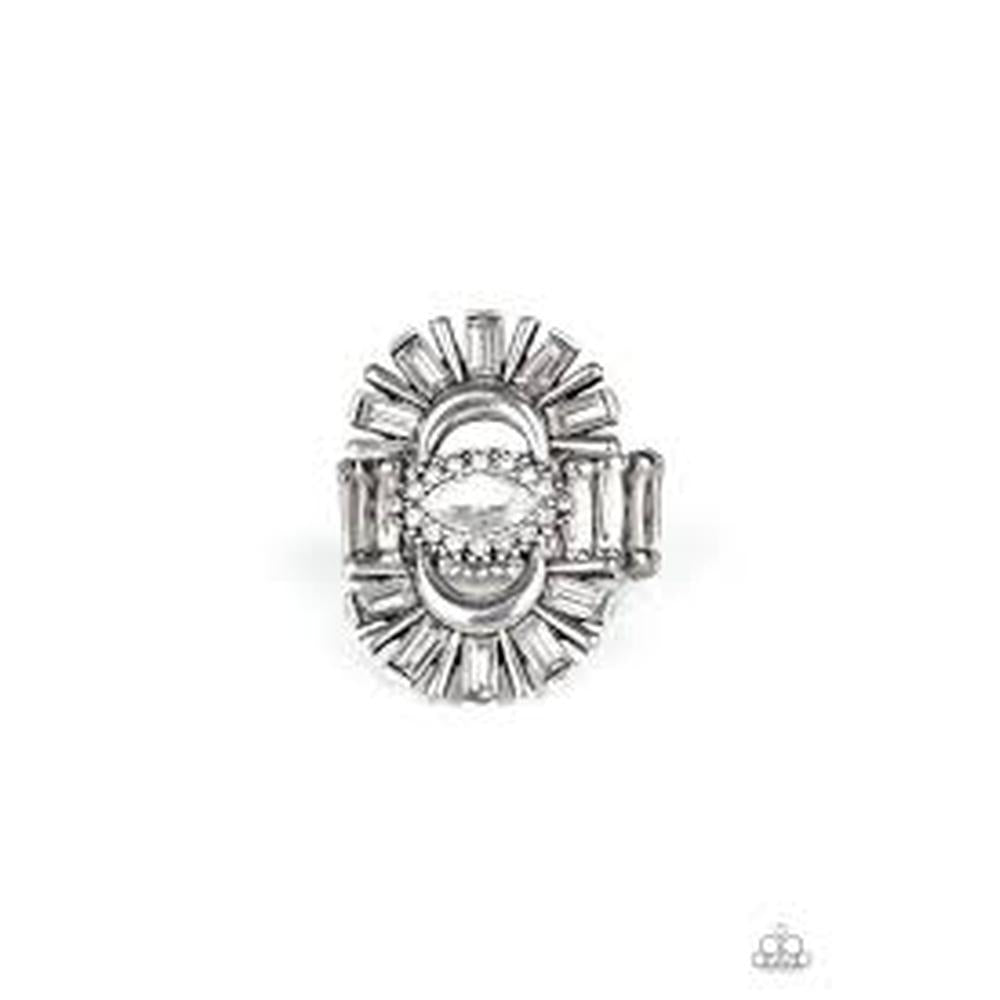 Deco Diva White Ring - Paparazzi - Dare2bdazzlin N Jewelry