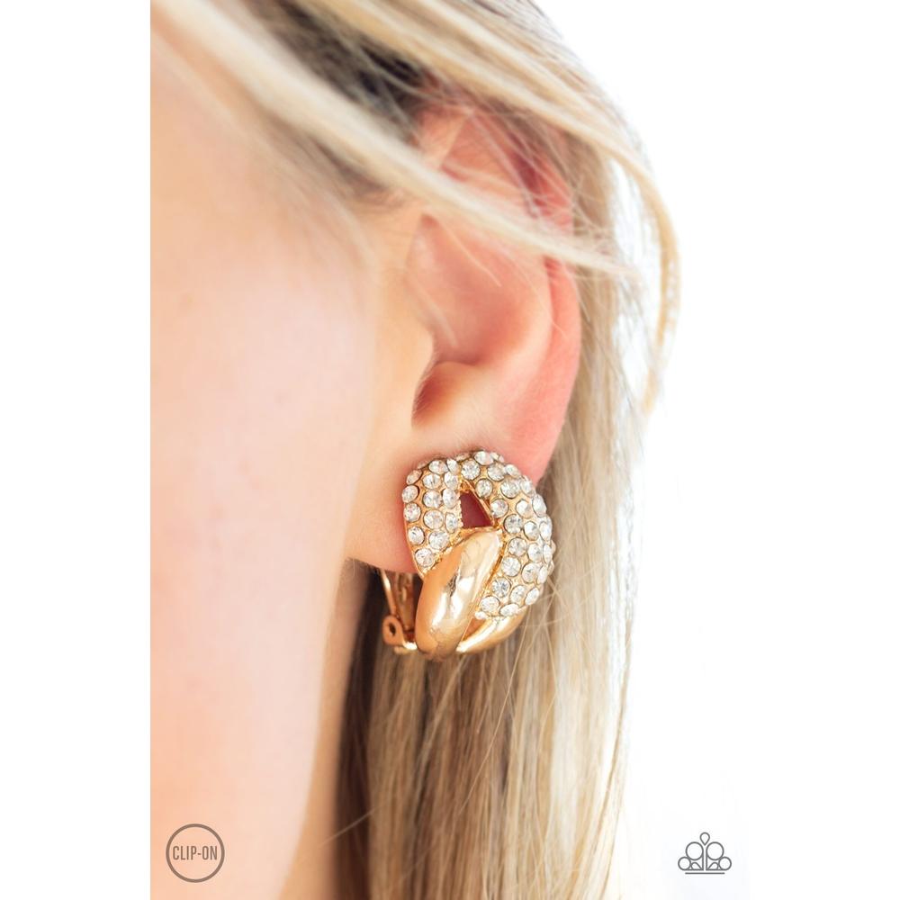 Definitely Date Night - Gold Earrings - Paparazzi - Dare2bdazzlin N Jewelry