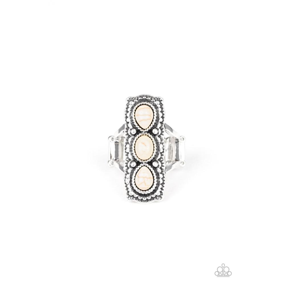 Desert Destiny - White Ring - Paparazzi - Dare2bdazzlin N Jewelry