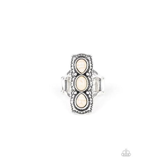 Desert Destiny - White Ring - Paparazzi - Dare2bdazzlin N Jewelry