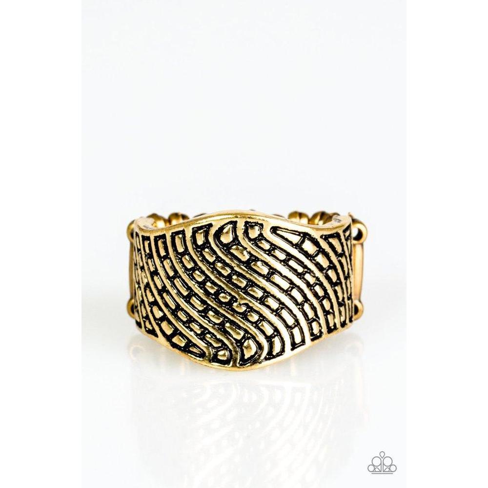 Desert Waves - Brass Ring - Paparazzi - Dare2bdazzlin N Jewelry