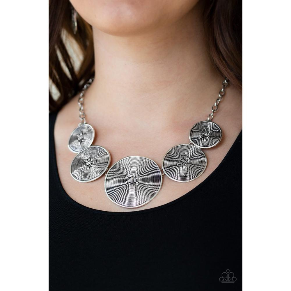 Deserves A Medal - Silver Necklace - Paparazzi - Dare2bdazzlin N Jewelry