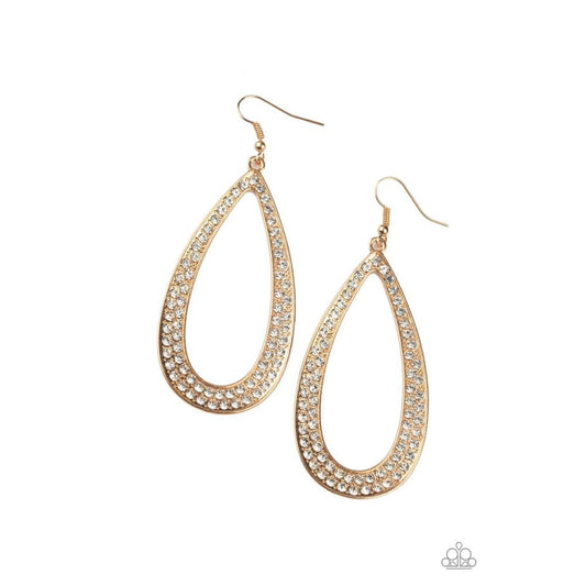 Diamond Distraction - Gold Earrings - Paparazzi - Dare2bdazzlin N Jewelry