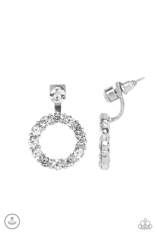 Diamond Halo - White Earring - Paparazzi - Dare2bdazzlin N Jewelry