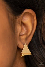 Load image into Gallery viewer, Die TRI-ing - Gold Earring - Paparazzi - Dare2bdazzlin N Jewelry
