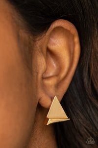 Die TRI-ing - Gold Earring - Paparazzi - Dare2bdazzlin N Jewelry