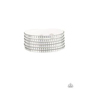 Disco Dazzle White Bracelet - Paparazzi - Dare2bdazzlin N Jewelry