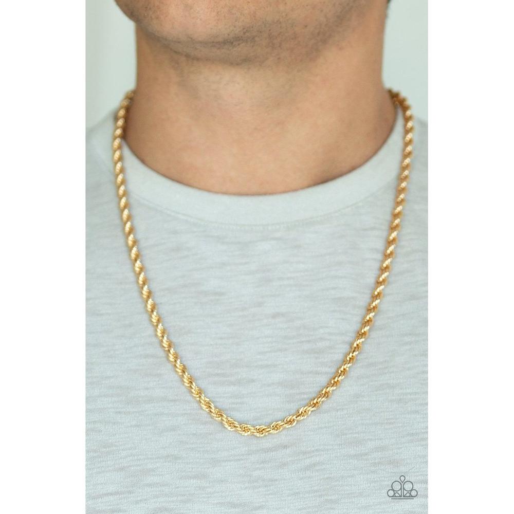 Double Dribble Gold Necklace - Paparazzi - Dare2bdazzlin N Jewelry